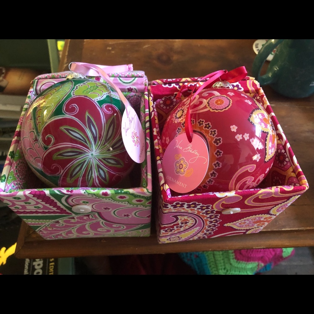 Two Vera Bradley ornaments